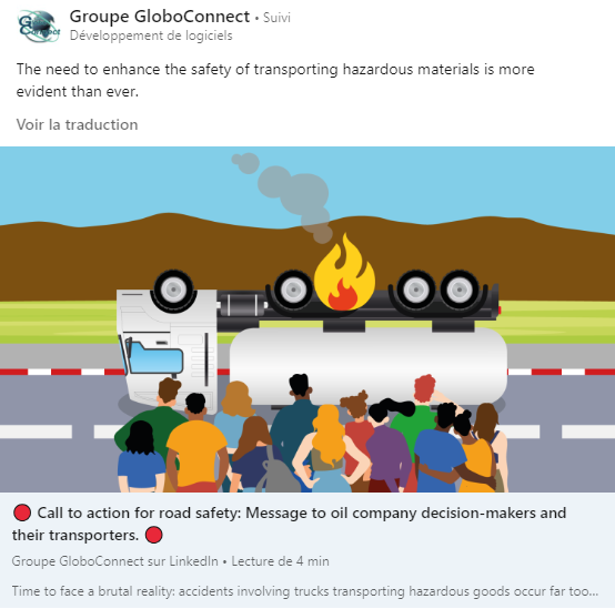 The need of enhance the safety of transporting hazardous materials is more evident than ever. Call to action for road safety: Message to oil company decision-makers and their transporters.