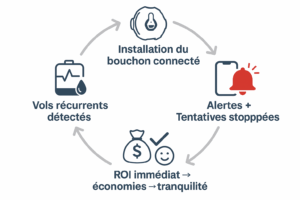 Bouchon réservoir connecté ROI immédiat