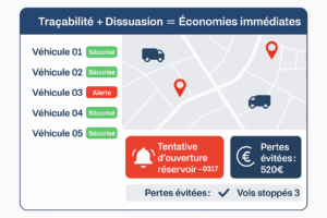 bouchon de réservoir connecté traçabilité dissuasion économies immédiates
